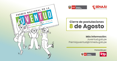 SENAJU: se amplió hasta el 8 de agosto plazo para postular al Premio Nacional de la Juventud – 2025